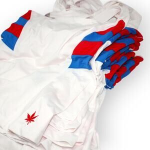 Lot of 12 Medium BOAST USA Active Cross Tank White Red Blue Stretch ShelfBra